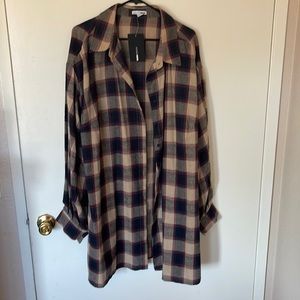 Fashion Nova Oversized Plaid Shirt